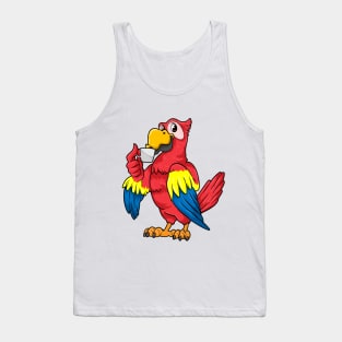 Parrot with cup of coffee Tank Top